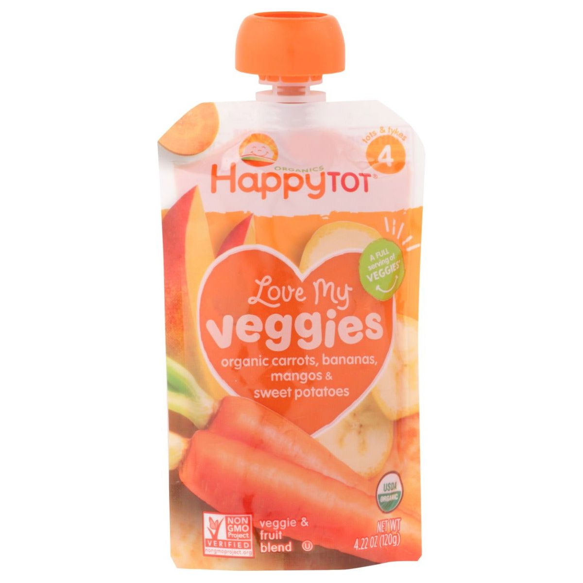 HAPPY TOT: Veggies Carrot Banana Mango Sweet Potato Organic, 4.22 oz - Sunshine Co Op. - #tag1# - #tag2# - #tag3# - #tag4#