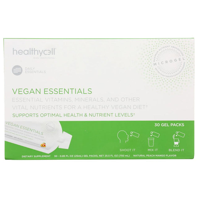 HEALTHYCELL: Vegan Essentials Peach Mango Flavor, 30 do - #tag1# - #tag2#