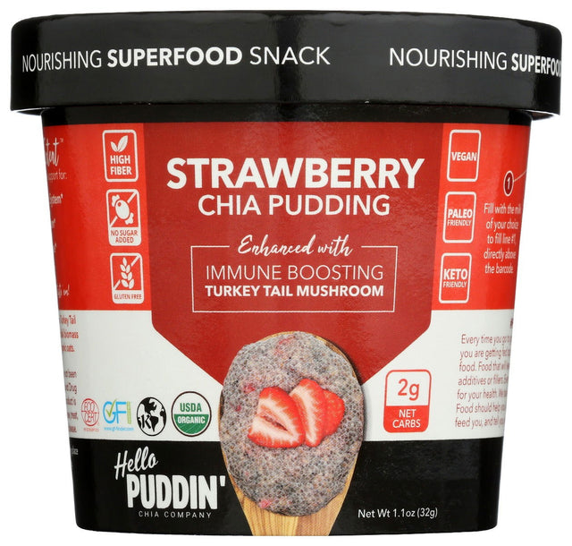 HELLO PUDDIN: Pudding Chia Strwb Turktl, 1.1 oz - #tag1# - #tag2#