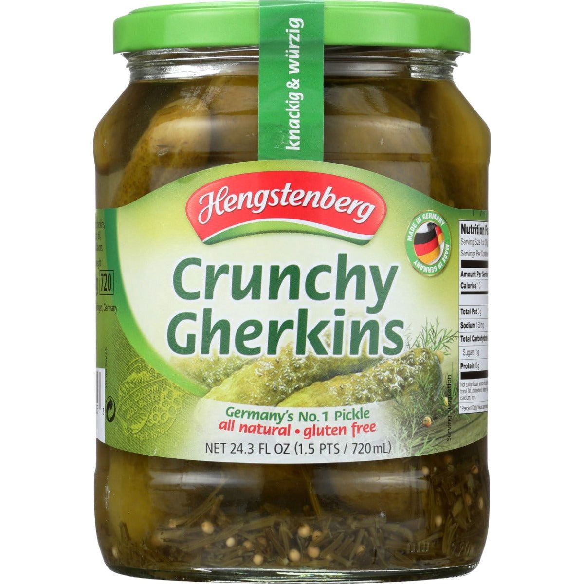 HENGSTENBERG: Knax Crunchy Gherkins, 24.3 oz - Sunshine Co Op. - #tag1# - #tag2# - #tag3# - #tag4#