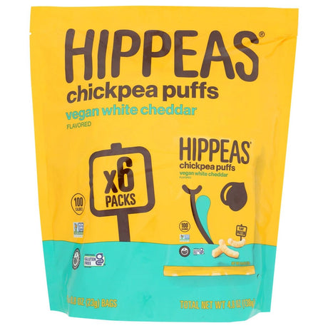 HIPPEAS: Vegan White Cheddar Puffs 6Pack, 0.8 oz - #tag1# - #tag2#