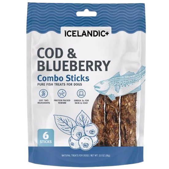 ICELANDIC PLUS: Cod and Blueberry Combo Sticks For Dogs, 2 oz - #tag1# - #tag2#