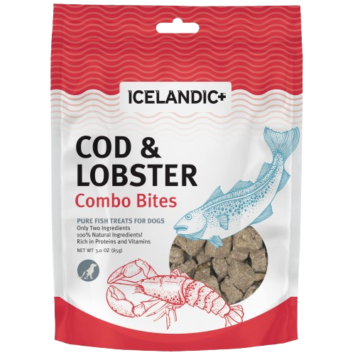 ICELANDIC PLUS: Cod and Lobster Combo Bites Fish Dog Treats, 3 oz - #tag1# - #tag2#
