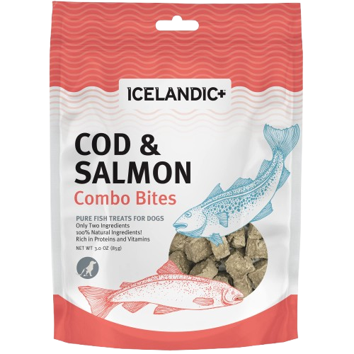 ICELANDIC PLUS: Cod and Salmon Combo Bites Fish Dog Treats, 3 oz - #tag1# - #tag2#