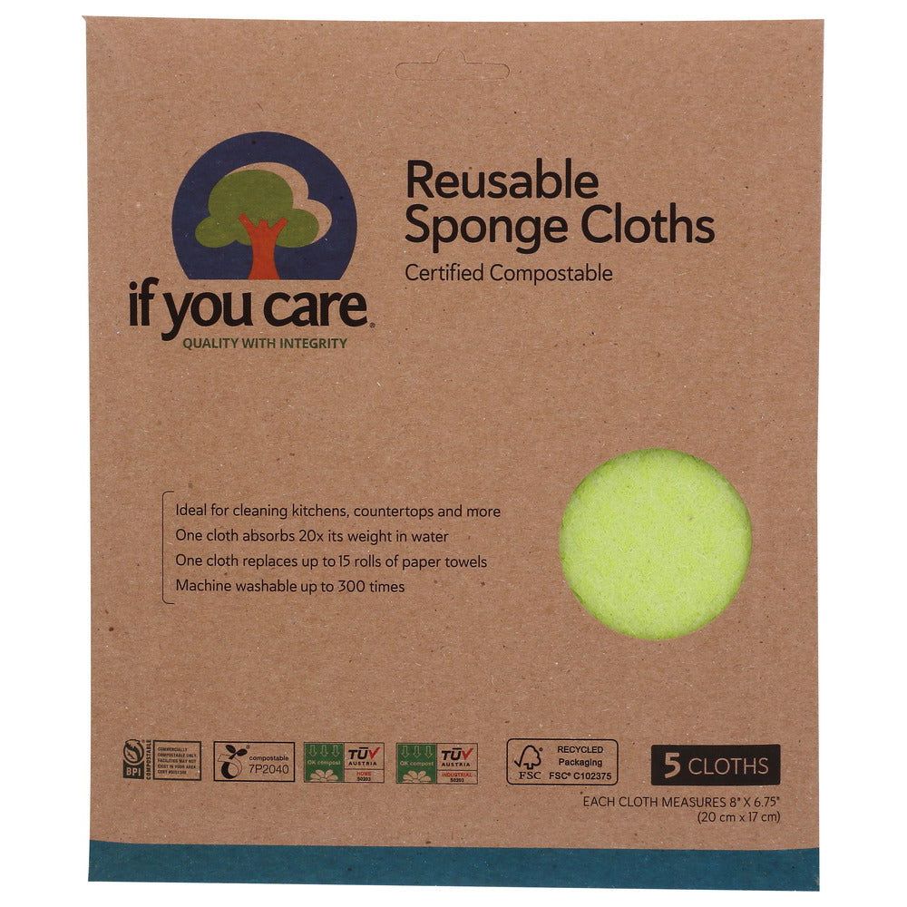 IF YOU CARE: Natural Sponge Cloths, 5 pc - Sunshine Co Op. - #tag1# - #tag2# - #tag3# - #tag4#