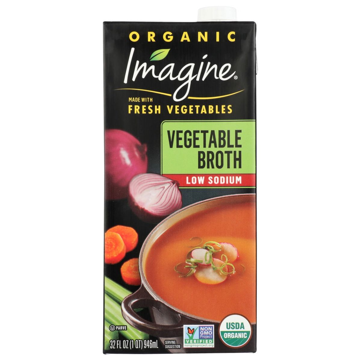 IMAGINE: Low Sodium Vegetable Broth, 32 oz - #tag1# - #tag2#