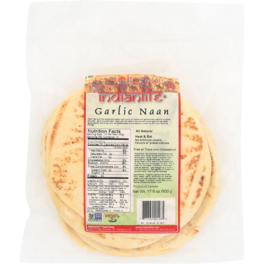 INDIANLIFE: Garlic Naan - Non GMO, 500 gm - #tag1# - #tag2#