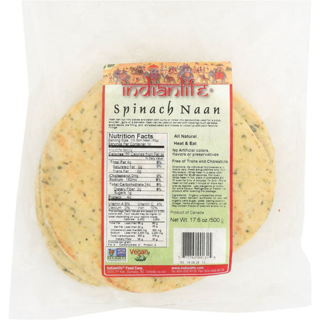 INDIANLIFE: Spinach Naan - Non GMO, 500 gm - #tag1# - #tag2#