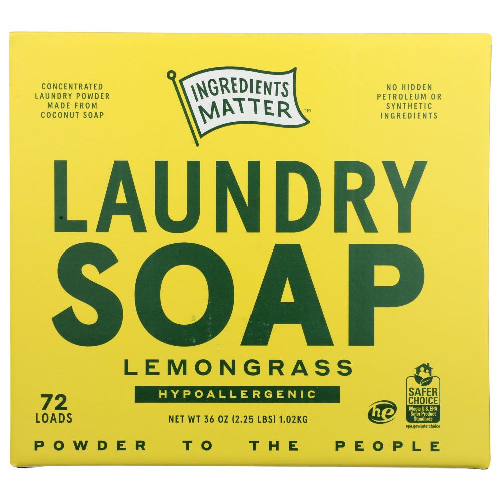 INGREDIENTS MATTER: Laundry Soap Powder Lemongrass Scent, 36 oz - #tag1# - #tag2#