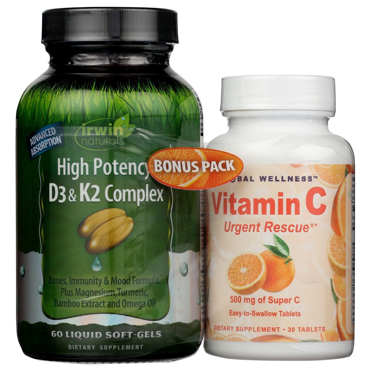 IRWIN NATURALS: Vitamin C D3 K2 Combo, 60 sg - #tag1# - #tag2#
