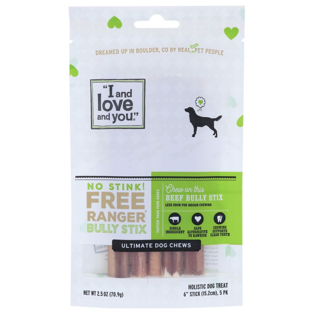I&LOVE&YOU: No Stink Free Ranger Beef Bully Stix Dog Chews, 2.5 oz - Sunshine Co Op. - #tag1# - #tag2# - #tag3# - #tag4#