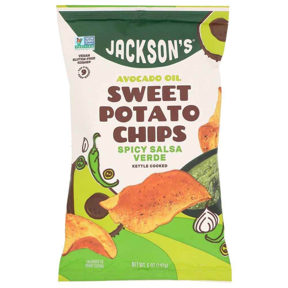 JACKSONS CHIPS: Spicy Tomatillo Sweet Potato Chips with Avocado Oil, 5 oz - #tag1# - #tag2#