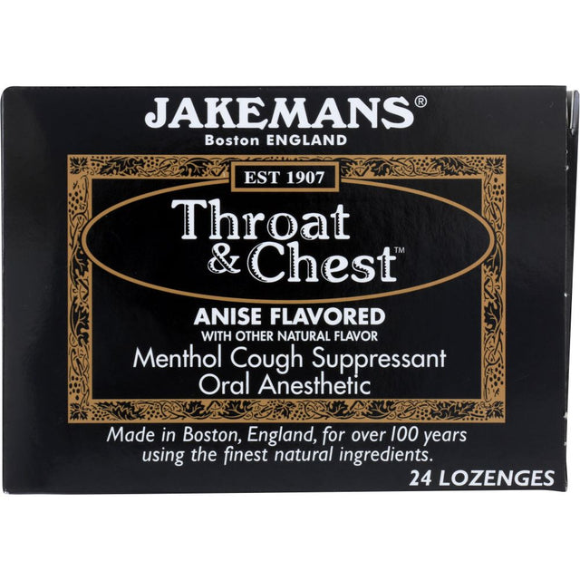 JAKEMANS: Lozenge Throat and Chest Anise Menthol, 24 pc - #tag1# - #tag2#