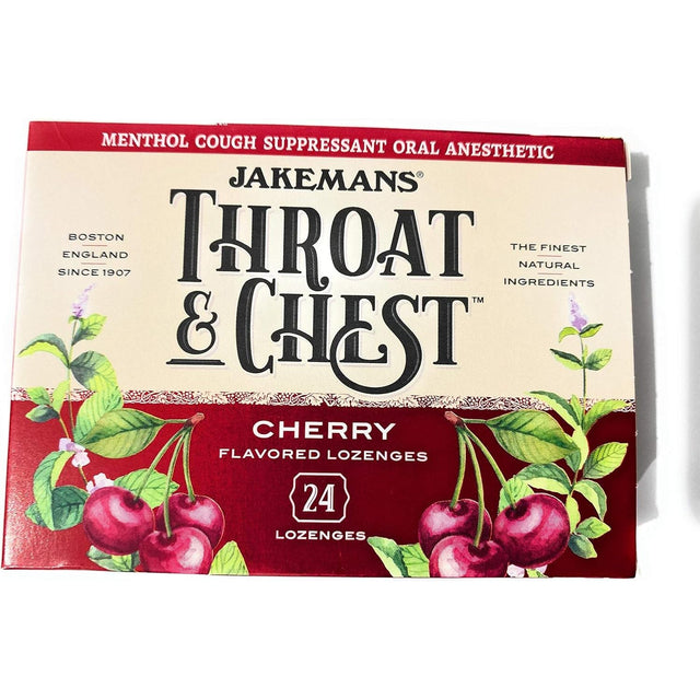 JAKEMANS: Lozenge Throat and Chest Cherry Menthol, 24 pc - #tag1# - #tag2#
