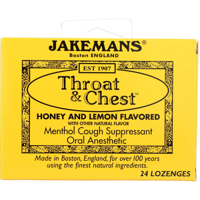 JAKEMANS: Lozenge Throat and Chest Honey and Lemon, 24 pc - Sunshine Co Op. - #tag1# - #tag2# - #tag3# - #tag4#
