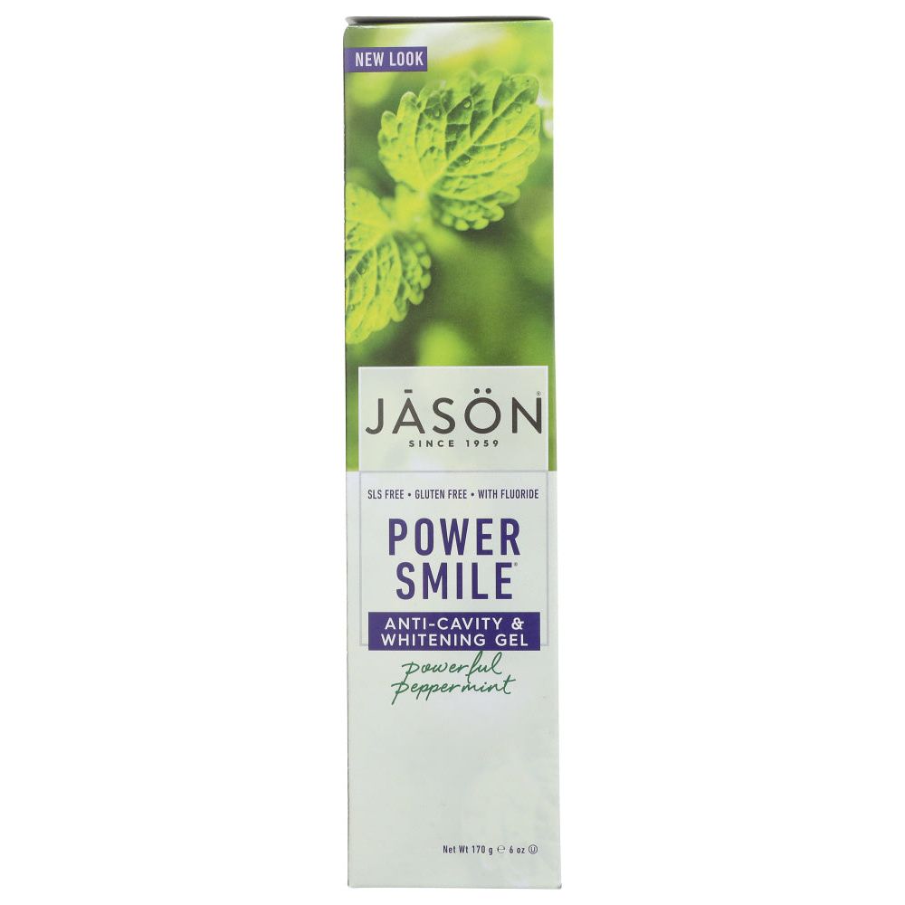 JASON: PowerSmile Anti-Cavity & Whitening Gel Powerful Peppermint, 6 oz - #tag1# - #tag2#