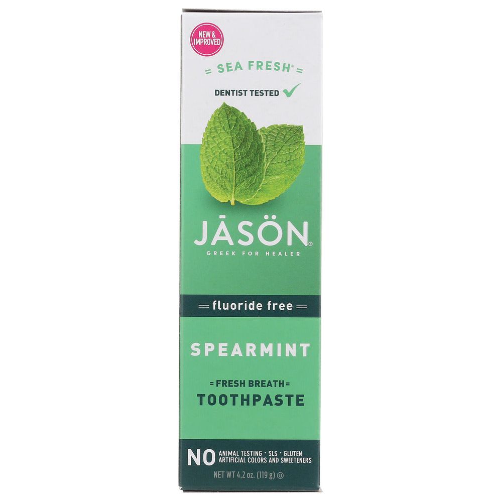 JASON: Toothpaste Spearmint Fluoride Free, 4.2 OZ - #tag1# - #tag2#