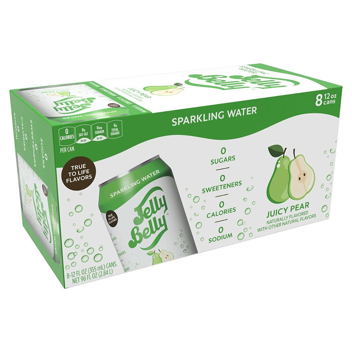 JELLY BELLY: Water Sparkling Juicy Pear 8 Cans, 96 FO - #tag1# - #tag2#