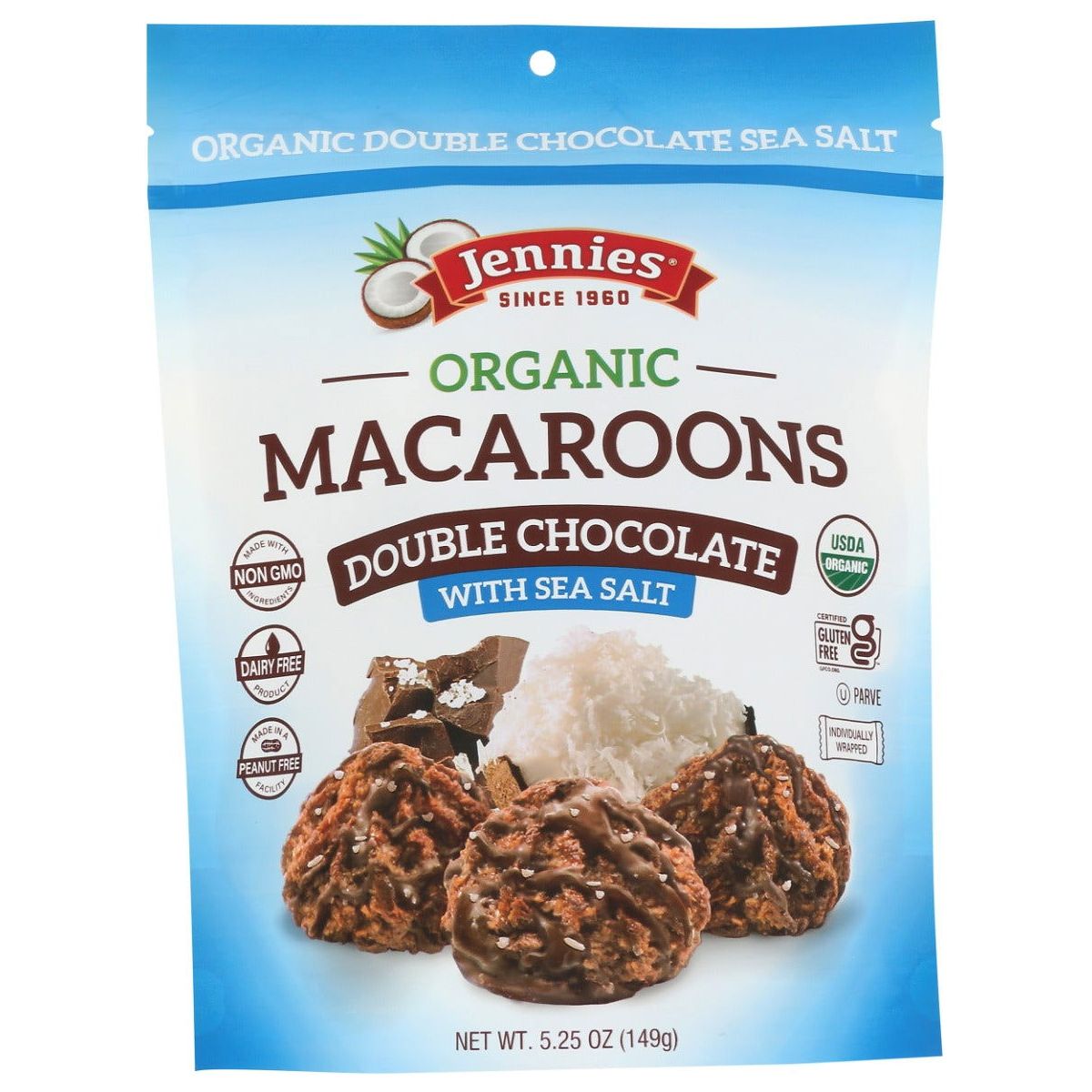 JENNIES: Organic Certified Gluten Free Double Chocolate Sea Salt Macaroons, 5.25 oz - Sunshine Co Op. - #tag1# - #tag2# - #tag3# - #tag4#