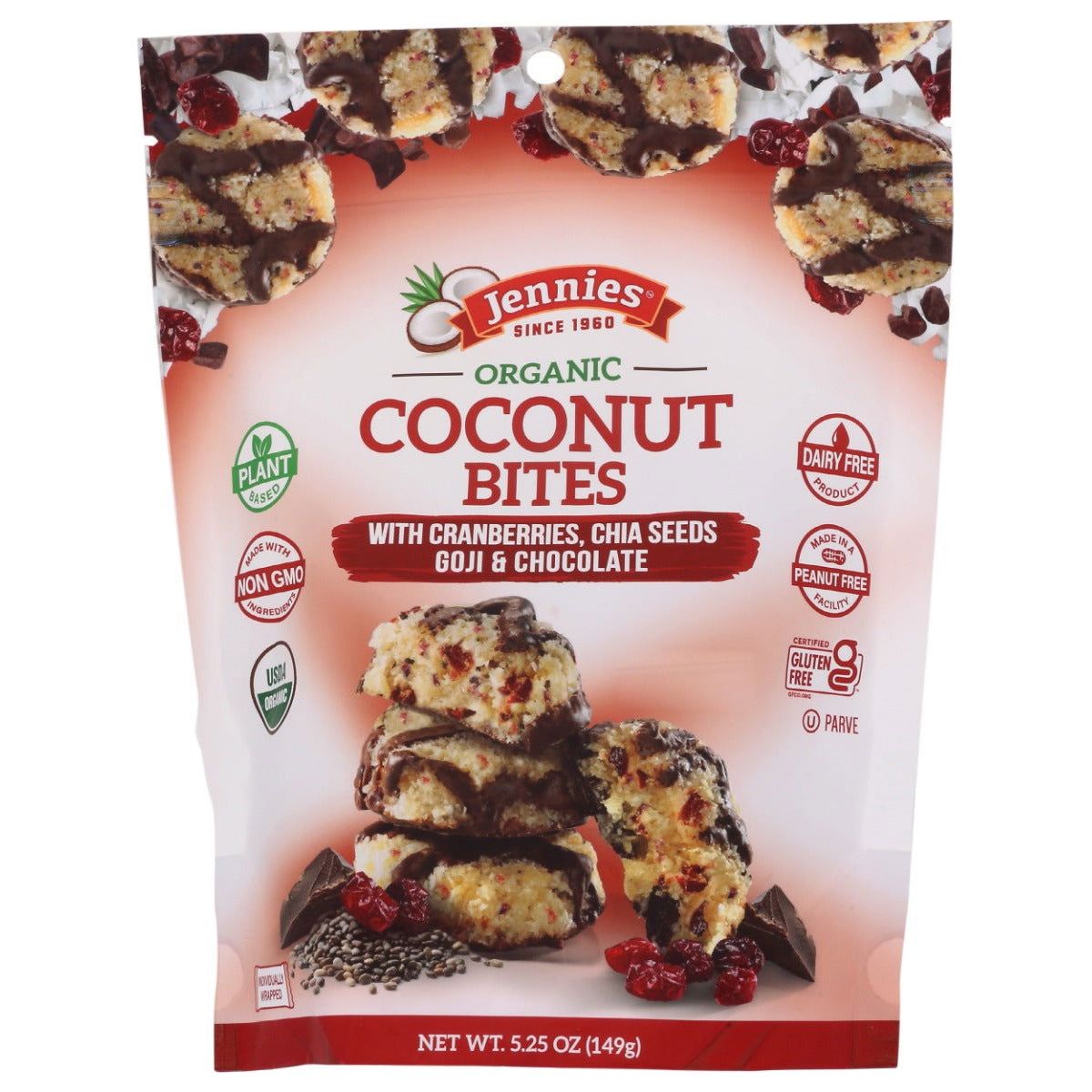 JENNIES: Organic Gluten Free Coconut Bites Goji, 5.25 oz - Sunshine Co Op. - #tag1# - #tag2# - #tag3# - #tag4#
