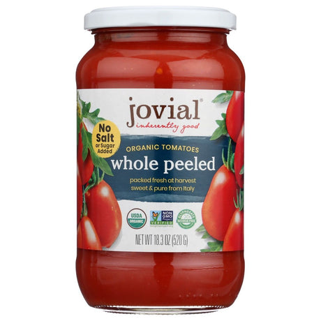 JOVIAL: Tomato Whole Peeled Organic, 18.3 oz - #tag1# - #tag2#
