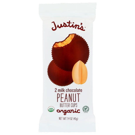 JUSTIN'S: Organic Peanut Butter Cups Milk Chocolate, 1.4 oz - #tag1# - #tag2#