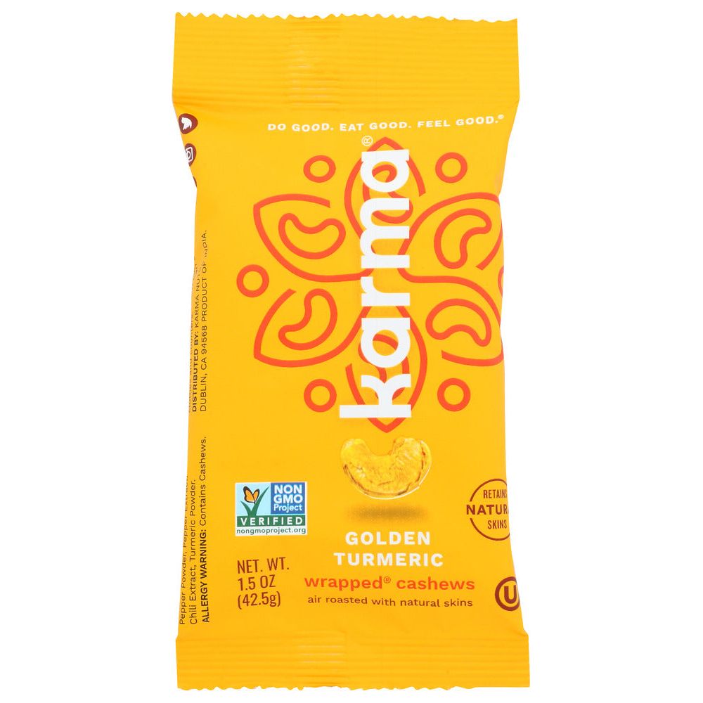 KARMA: Golden Turmeric Wrapped Cashews, 1.5 oz - #tag1# - #tag2#