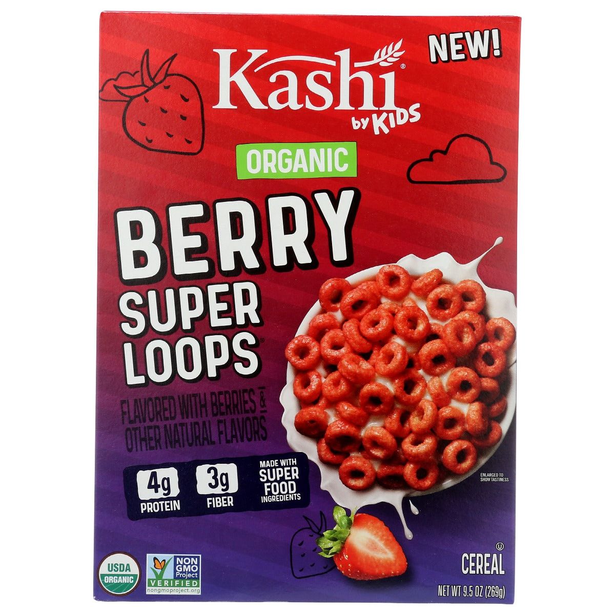 KASHI: Organic Berry Super Loops Kids Cereal, 9.5 oz - #tag1# - #tag2#