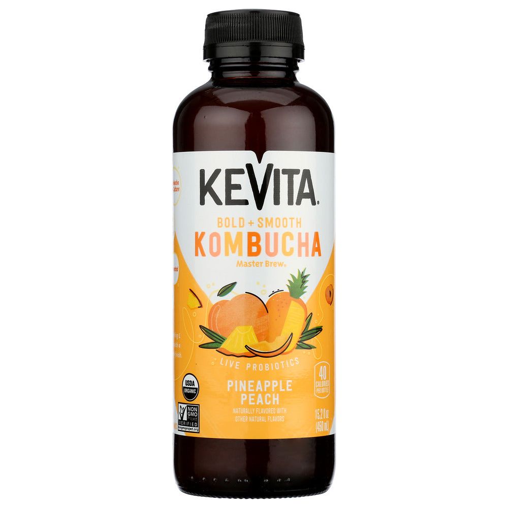 KEVITA: Organic Master Brew Pineapple Peach Kombucha, 15.2 oz - #tag1# - #tag2#