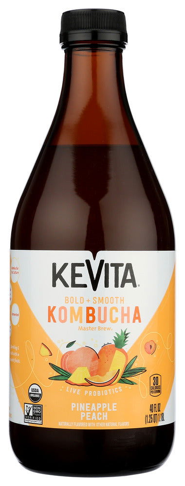 KEVITA: Pineapple Peach Master Brew Kombucha, 40 fo - #tag1# - #tag2#