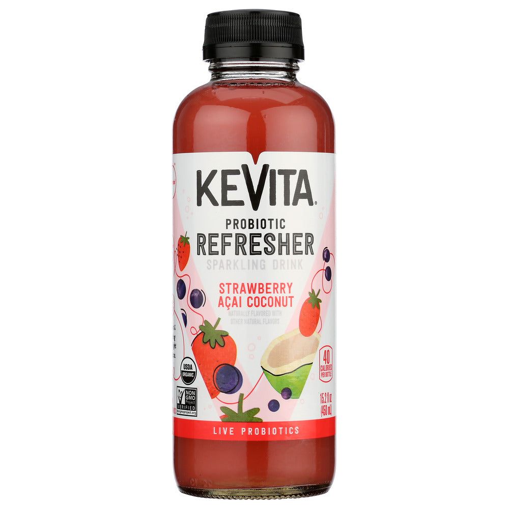 KEVITA: Sparkling Probiotic Drink Strawberry Acai Coconut, 15.2 oz - #tag1# - #tag2#