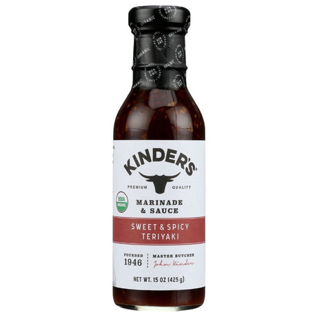 KINDERS: Sweet and Spicy Teriyaki Marinade and Sauce, 15 oz - Sunshine Co Op. - #tag1# - #tag2# - #tag3# - #tag4#