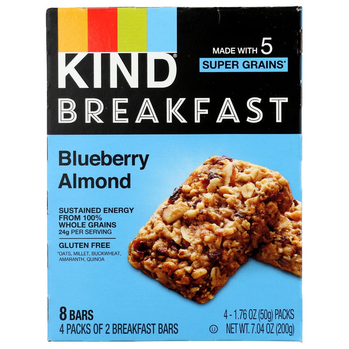KIND: Blueberry Almond Breakfast Bars 4 Count, 7.04 oz - #tag1# - #tag2#