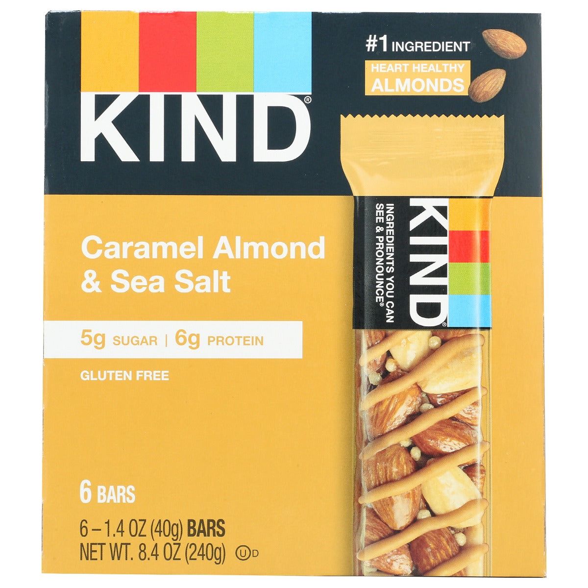 KIND: Caramel Almond And Sea Salt 6 Count Bars, 8.4 oz - #tag1# - #tag2#