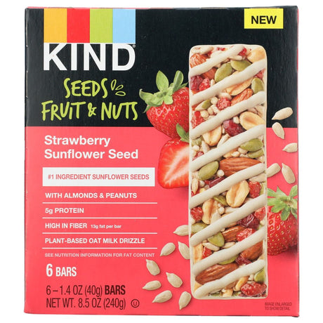 KIND: Seeds Fruit And Nuts Snack Bar Strawberry Sunflower Seed 6 Bars, 8.5 oz - #tag1# - #tag2#