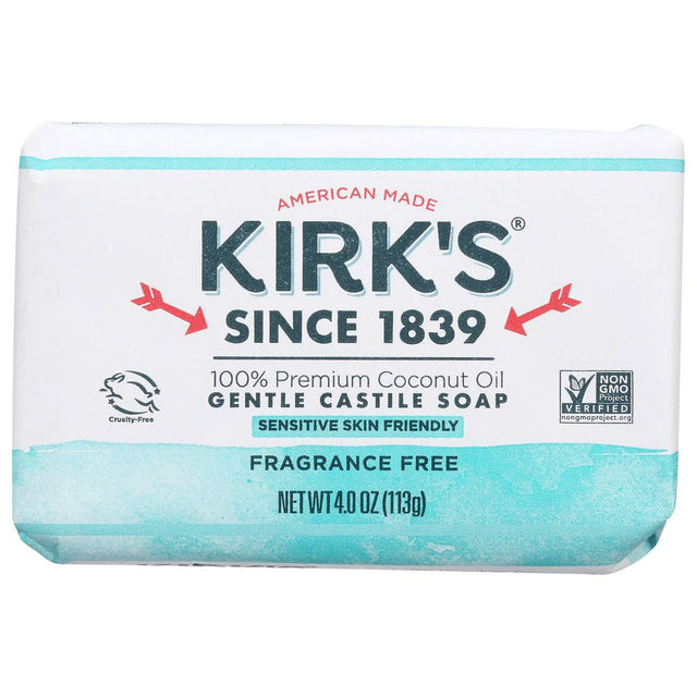 KIRK'S: Original Coco Castile Bar Soap Fragrance Free, 4 oz - #tag1# - #tag2#