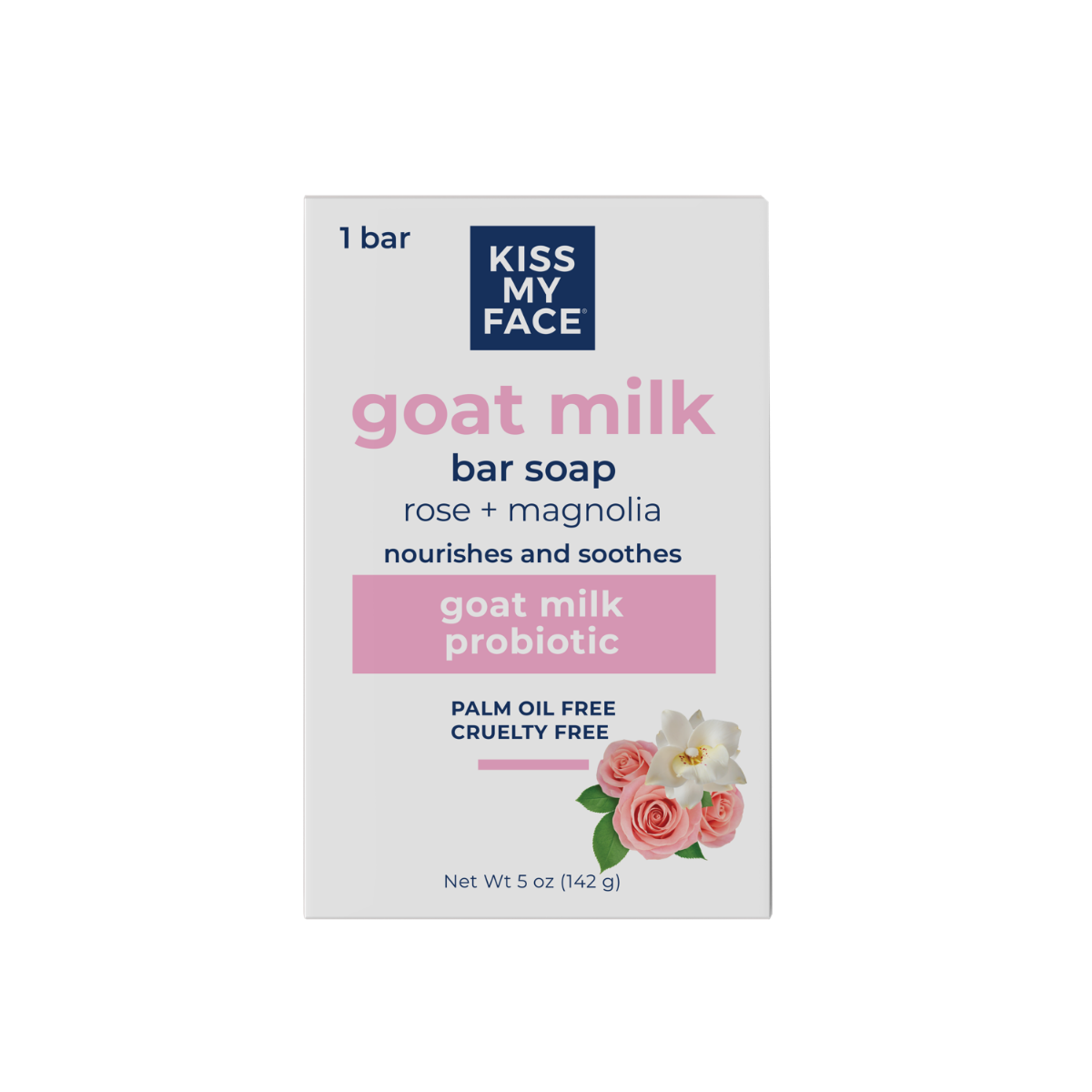 KISS MY FACE: Soap Bar Rose Magnolia, 5 oz - #tag1# - #tag2#