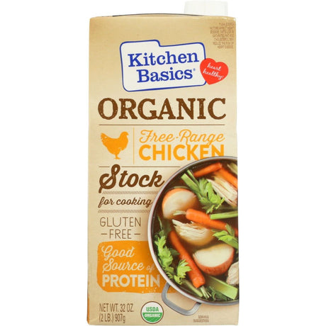 KITCHEN BASICS: Organic Free Range Chicken Stock, 32 oz - Sunshine Co Op. - #tag1# - #tag2# - #tag3# - #tag4#