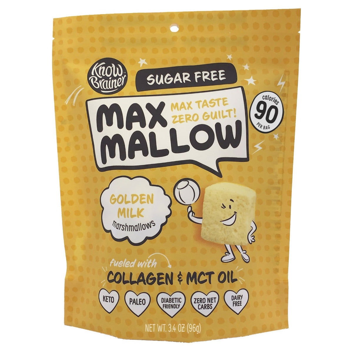 KNOW BRAINER FOODS: Golden Milk Marshmallows, 96 gm - #tag1# - #tag2#