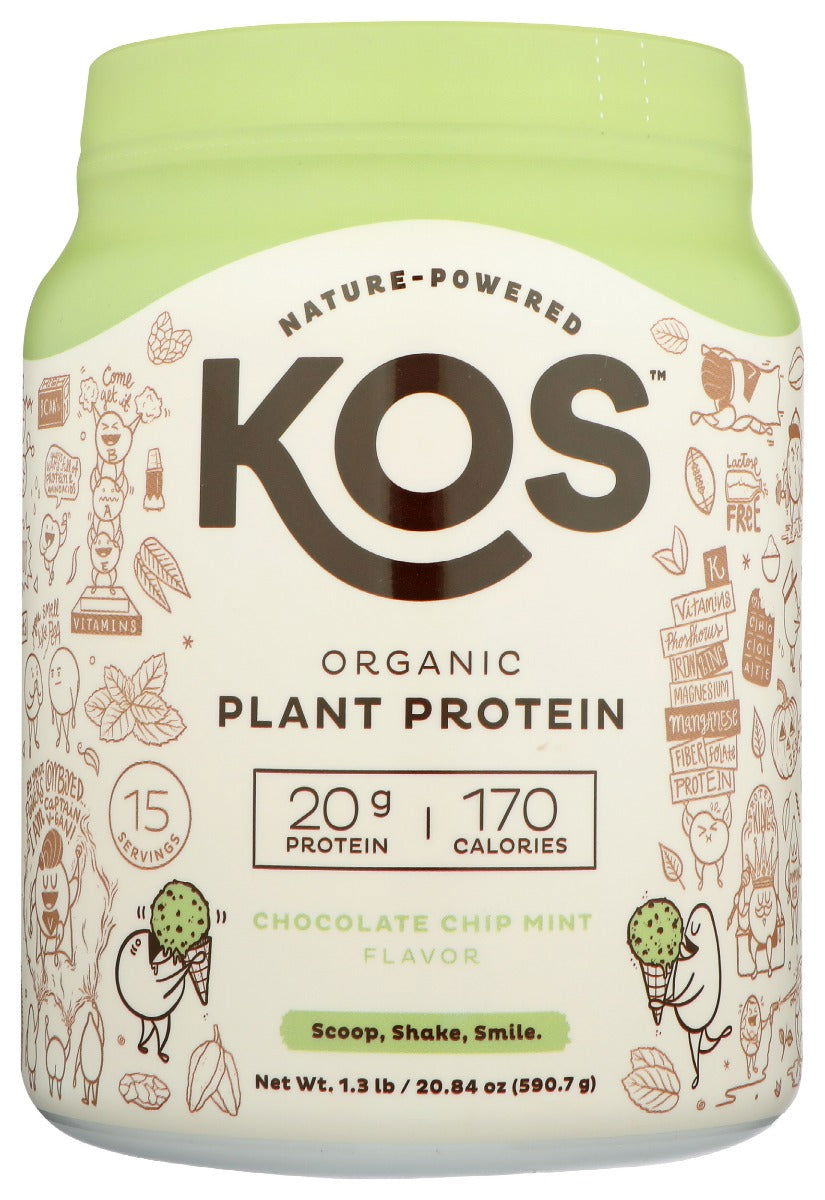 KOS: Chocolate Chip Mint Organic Plant Protein, 20.84 oz - #tag1# - #tag2#