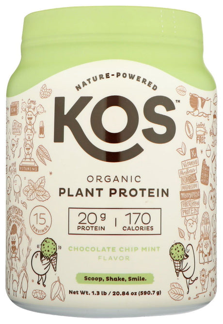 KOS: Chocolate Chip Mint Organic Plant Protein, 20.84 oz - #tag1# - #tag2#