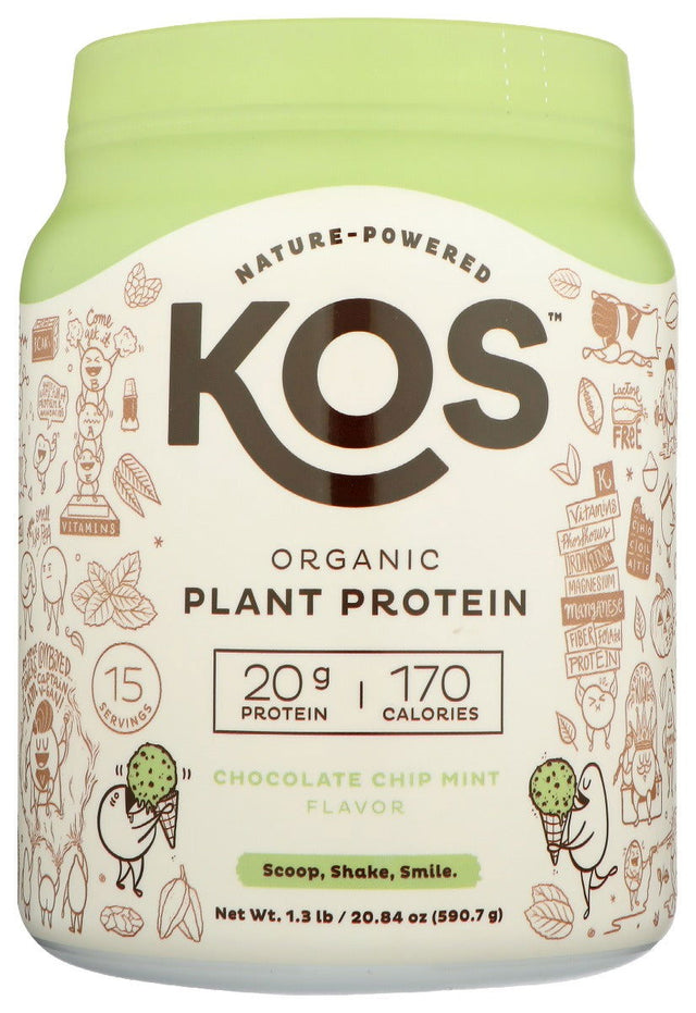 KOS: Chocolate Chip Mint Organic Plant Protein, 20.84 oz - #tag1# - #tag2#