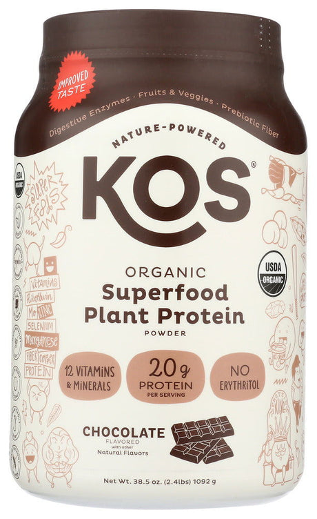 KOS: Organic Plant Protein Chocolate Flavored, 41.3 oz - #tag1# - #tag2#