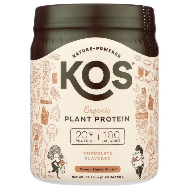 KOS: Organic Plant Protein Chocolate Powder, 13.75 oz - #tag1# - #tag2#