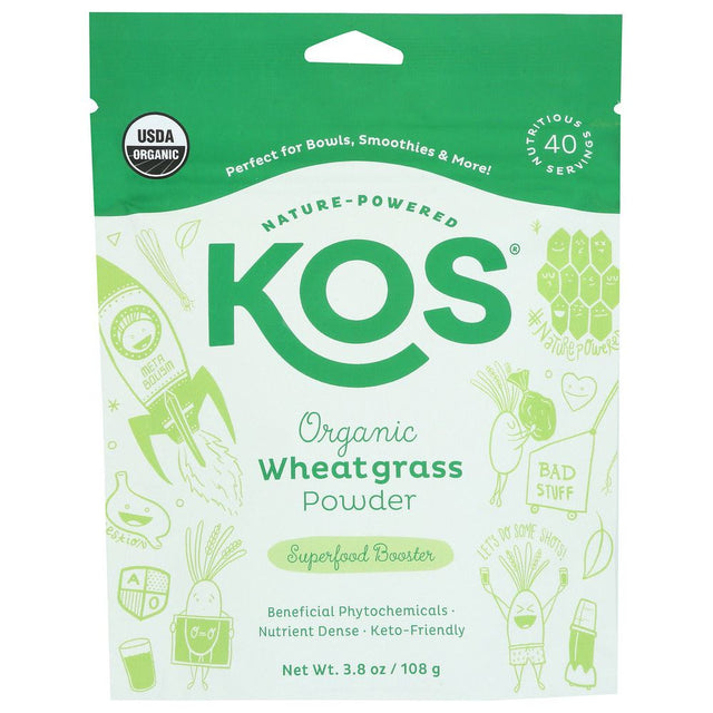 KOS: Superfood Wheatgrass Pwd, 3.8 OZ - #tag1# - #tag2#