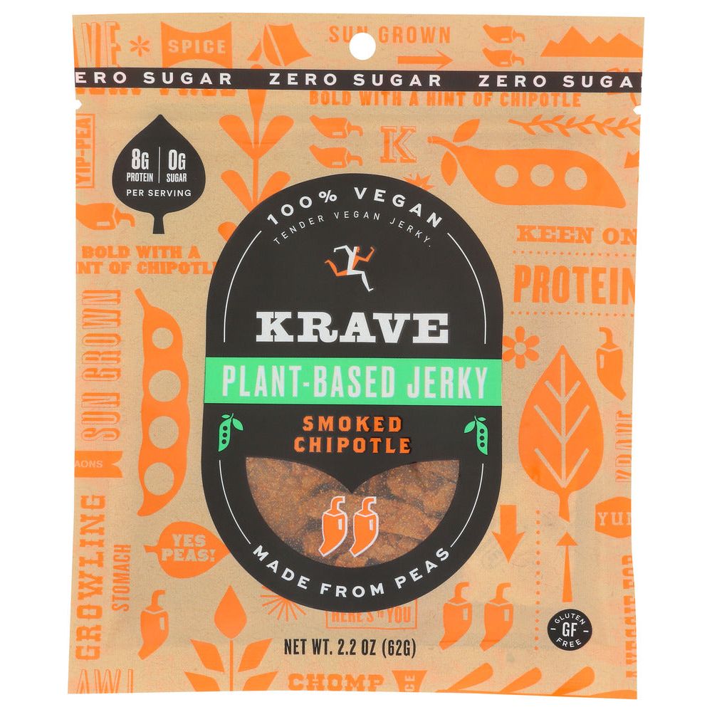 KRAVE: Plant Based Smoked Chipotle Jerky, 2.2 oz - #tag1# - #tag2#