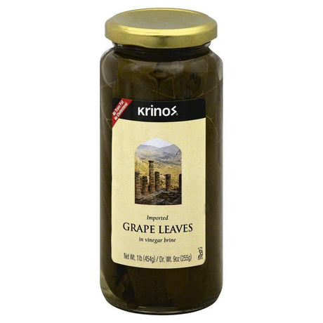 KRINOS: Grape Leaves in Vinegar Brine, 16 Oz - Sunshine Co Op. - #tag1# - #tag2# - #tag3# - #tag4#