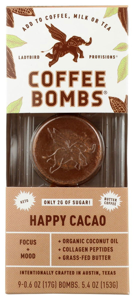 LADYBIRD PROVISIONS: Coffee Bombs Happy Cacao, 5.4 oz - #tag1# - #tag2#