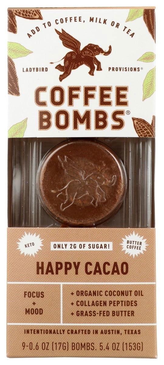 LADYBIRD PROVISIONS: Coffee Bombs Happy Cacao, 5.4 oz - #tag1# - #tag2#