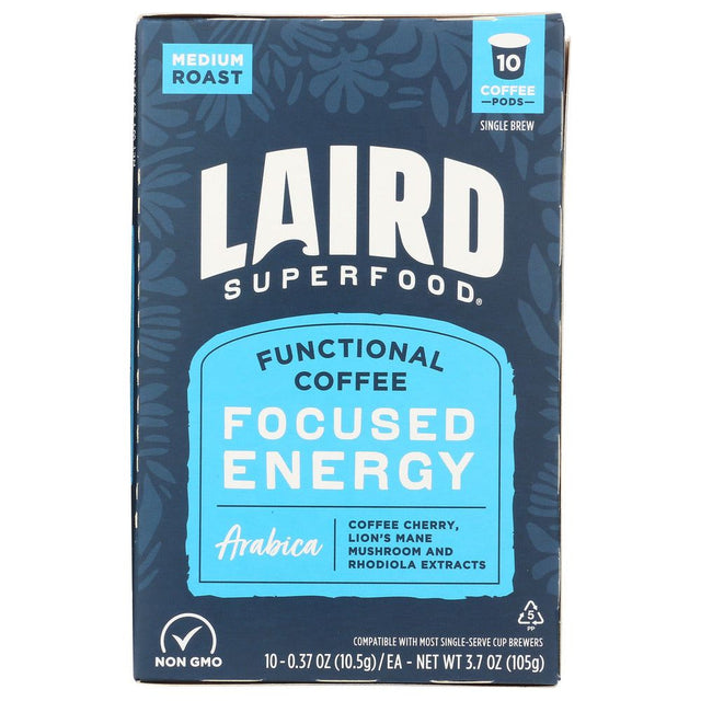 LAIRD SUPERFOOD: Coffee Focused Energy Adapt Medium Roast, 10 PC - #tag1# - #tag2#